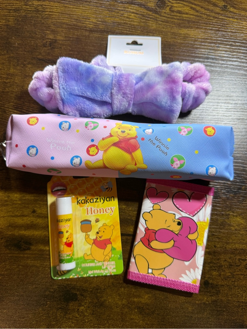 Winnie the Pooh Kids Lip Balm, Wallet & Headband Gift Set - Purple